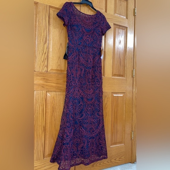 Women Formal Dress Sz 10 JS COLLECTION Soutache Embroidery Mermaid Short  Sleeve
